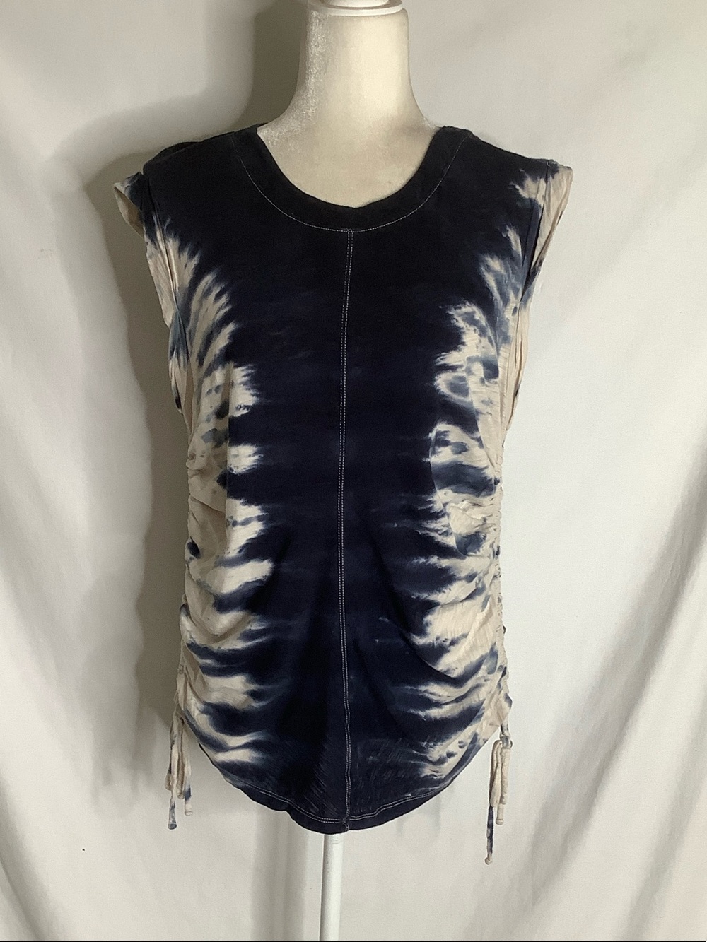 Lucky Brand Side Tie Muscle Tank Size L Ruched Tie Dye Top